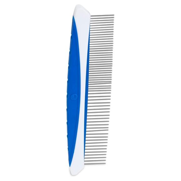 JW Pet Company 8-Inch Gripsoft Rotating Comfort Comb, Dog Fine and Coarse blue - Picture 2 of 4